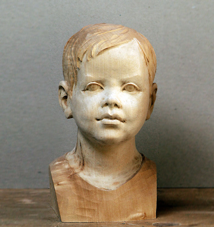 Hildenbrand Holzbildhauer Portrait eines Jungen